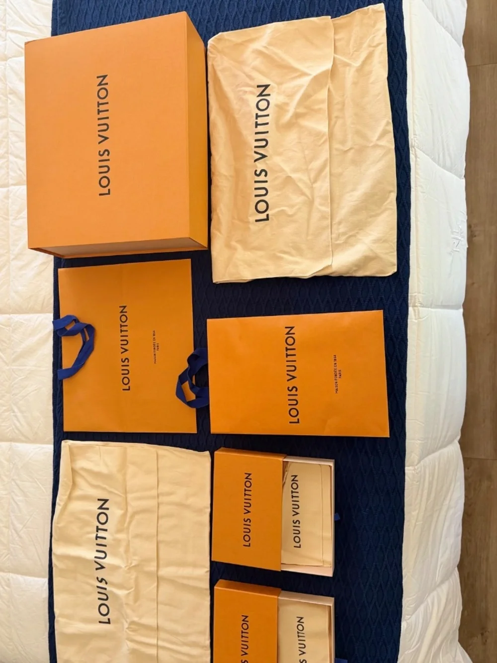 Louis Vuitton boxes and bags